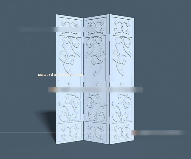 屏风隔断3d模型下载