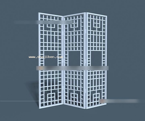 屏风隔断3d模型下载