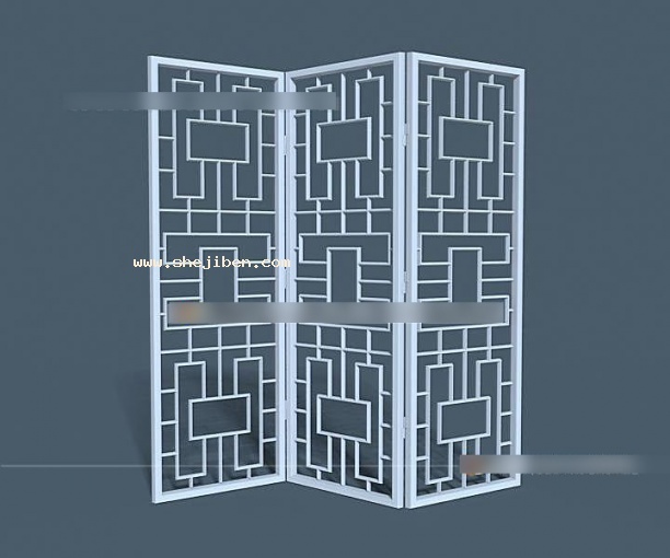 屏风隔断3d模型下载