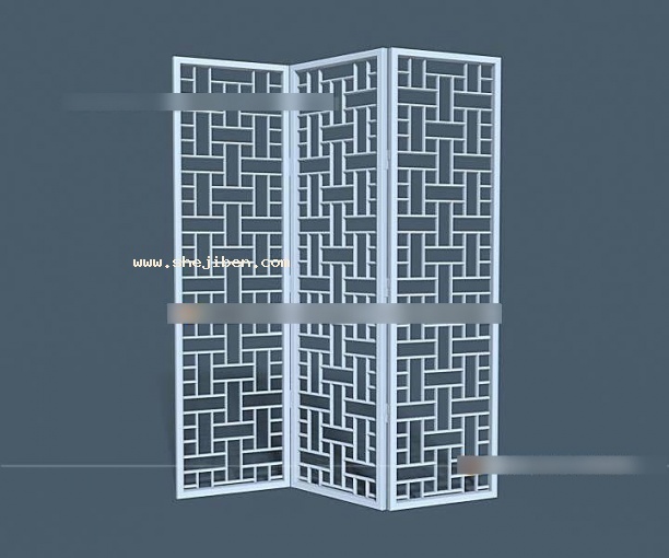 屏风隔断3d模型下载
