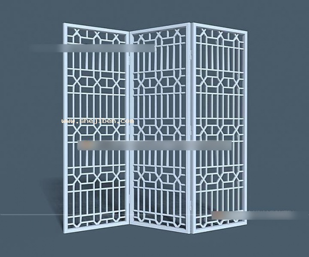 屏风隔断3d模型下载
