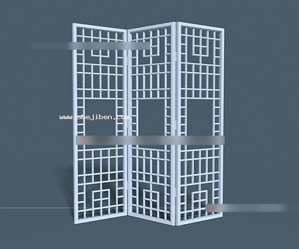 屏风隔断3d模型下载