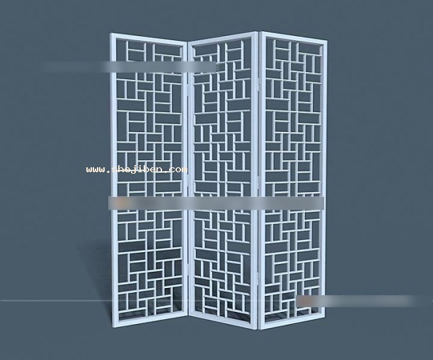 屏风隔断3d模型下载
