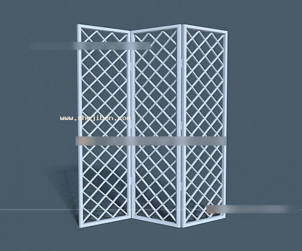 屏风隔断3d模型下载