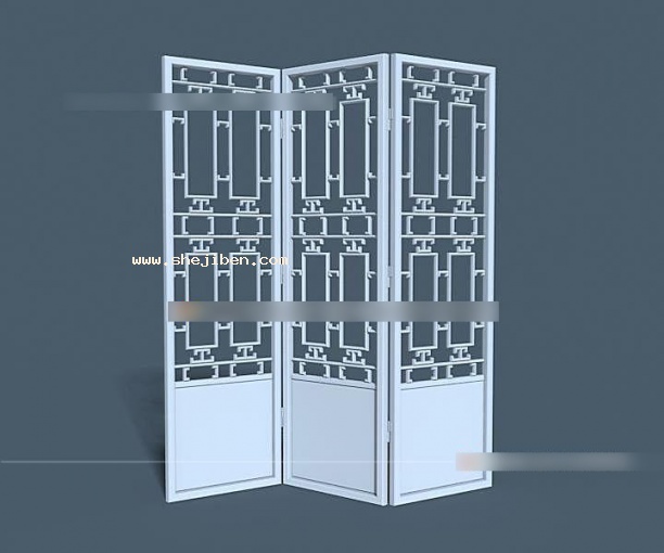 屏风隔断3d模型下载