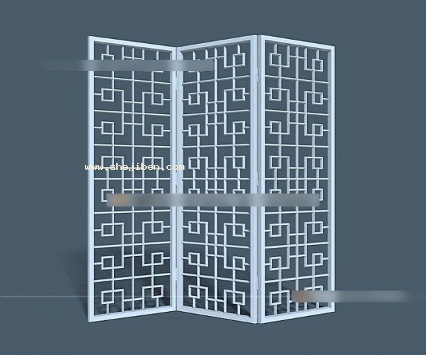 屏风隔断3d模型下载