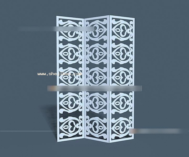 屏风隔断3d模型下载