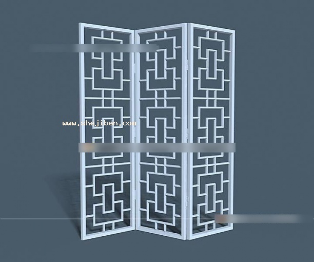 屏风隔断3d模型下载