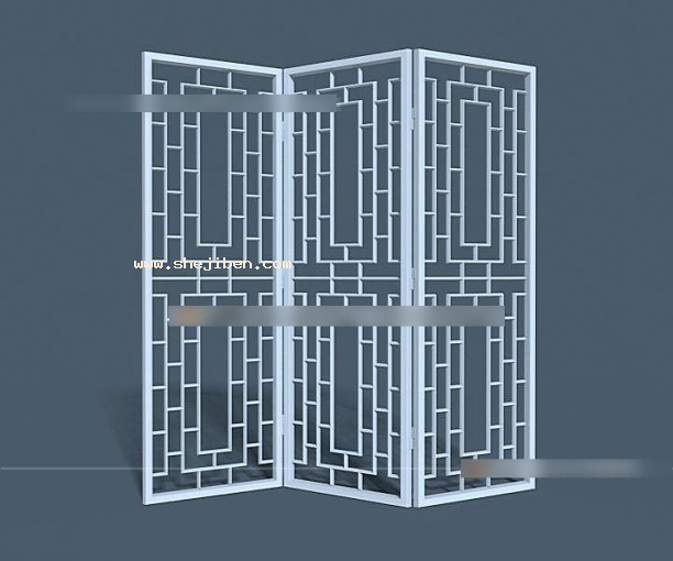 屏风隔断3d模型下载