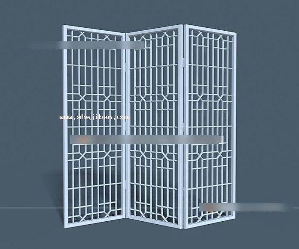 屏风隔断3d模型下载