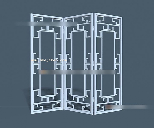屏风隔断3d模型下载