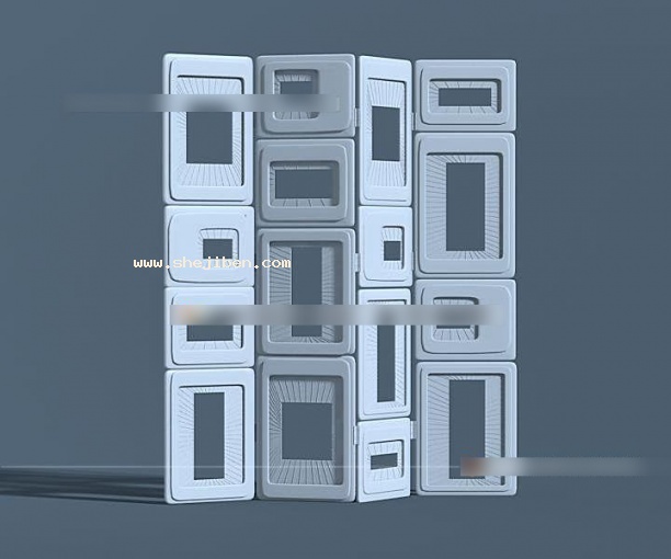 屏风隔断3d模型下载