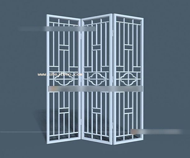 屏风隔断3d模型下载