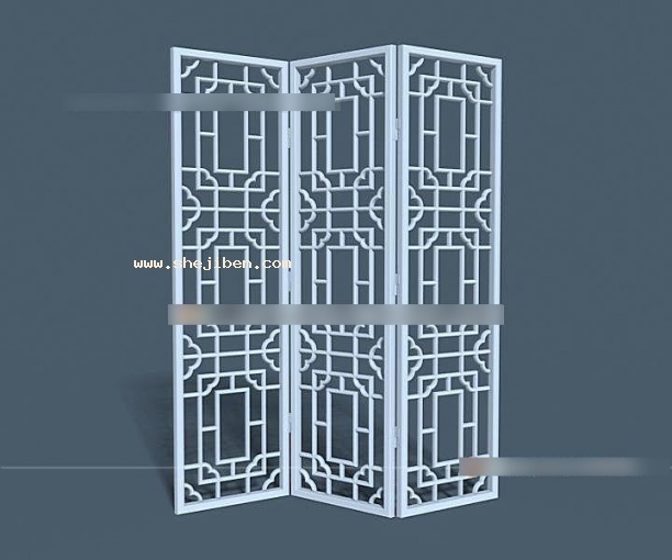 屏风隔断3d模型下载