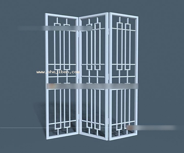 屏风隔断3d模型下载