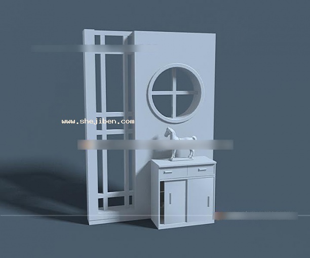 玄关端景台3d模型下载