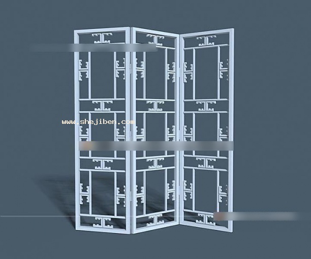 屏风隔断3d模型下载