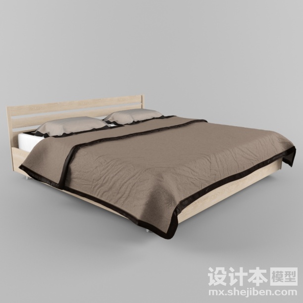 双人床3d模型下载
