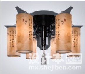 中式灯3d模型下载