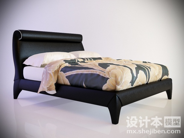 双人床3d模型下载