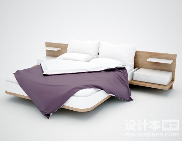 双人床3d模型下载