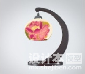 中式陶瓷台灯3d模型下载