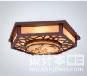 羊皮吸顶灯3d模型下载