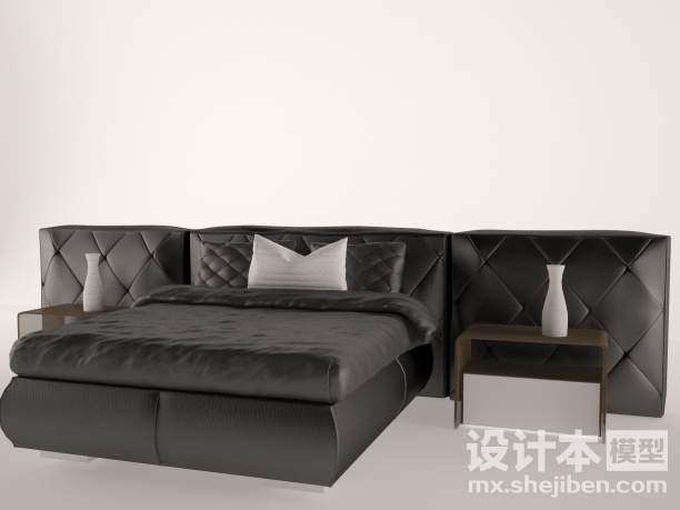 双人床3d模型下载
