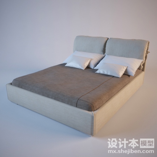 双人床3d模型下载