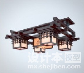 中式灯3d模型下载