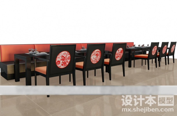 桌椅组合3d模型下载