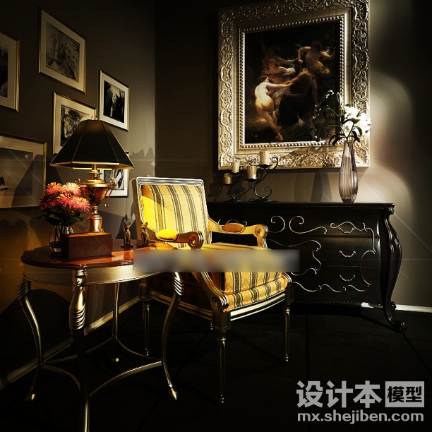 沙发8683d模型下载