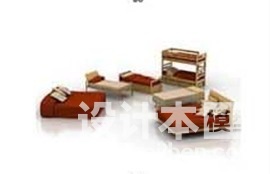 单人床3d模型下载