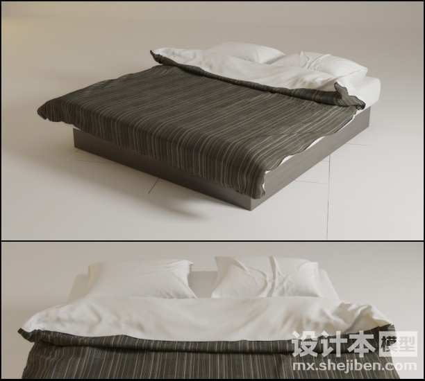 双人床3d模型下载