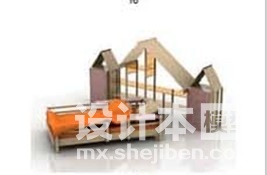 单人床3d模型下载