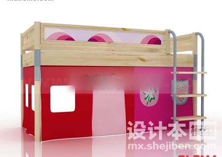 高档儿童床3d模型下载
