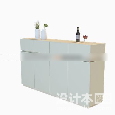 玄关厅柜3d模型下载