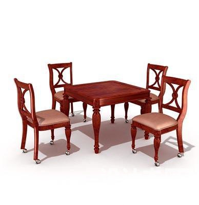 桌椅组合3d模型下载
