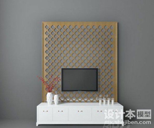 电视背景墙3d模型下载