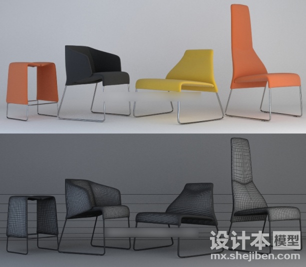 休闲椅3d模型下载