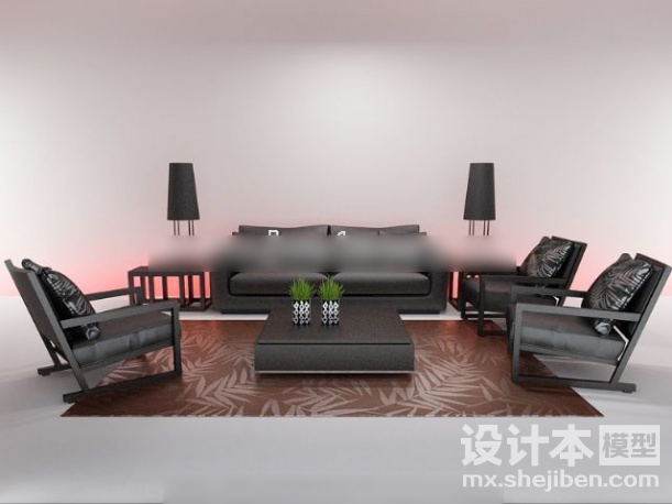 桌椅组合3d模型下载
