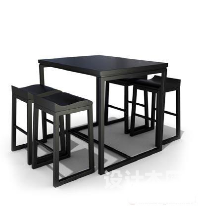 桌椅组合3d模型下载
