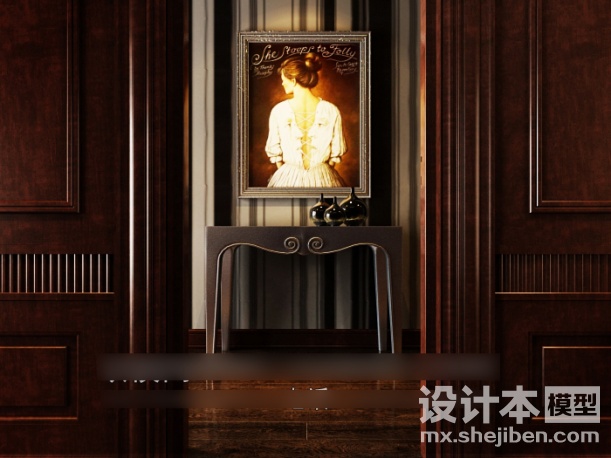 玄关厅柜3d模型下载