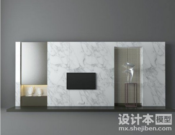 电视背景墙3d模型下载