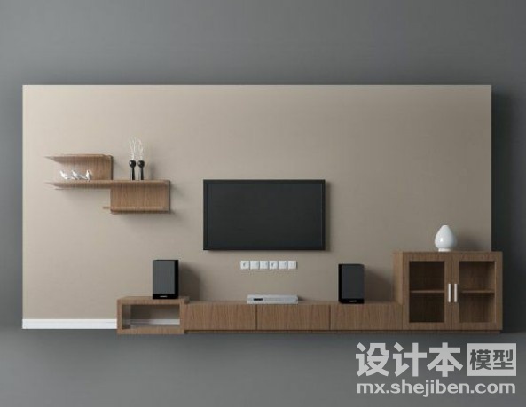 电视背景墙3d模型下载