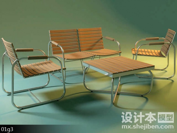 桌椅组合3d模型下载