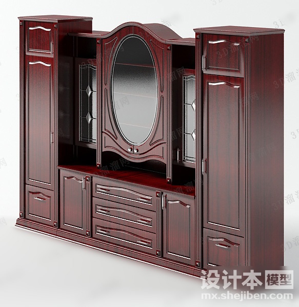 梳妆柜3d模型下载