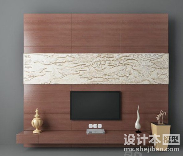 电视背景墙3d模型下载