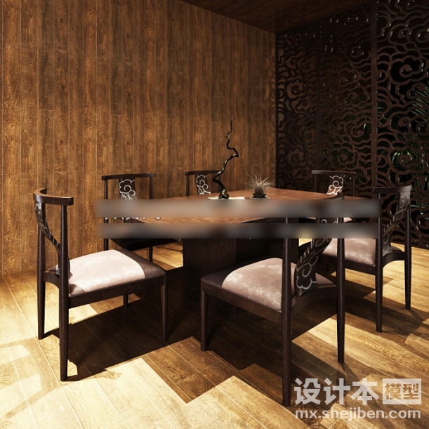 桌椅组合3d模型下载