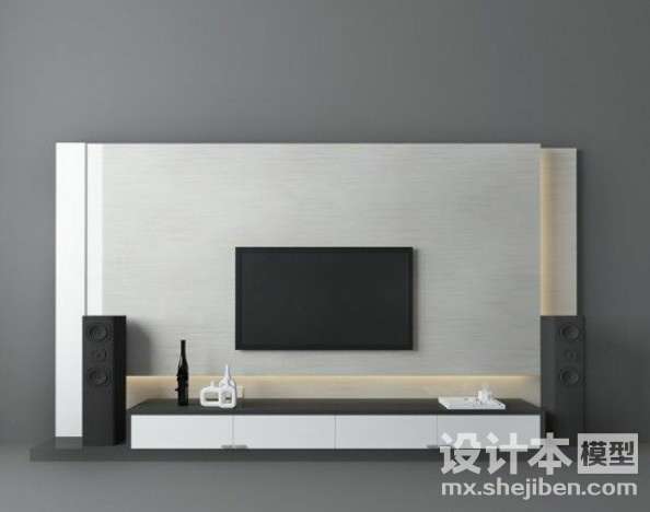电视背景墙3d模型下载
